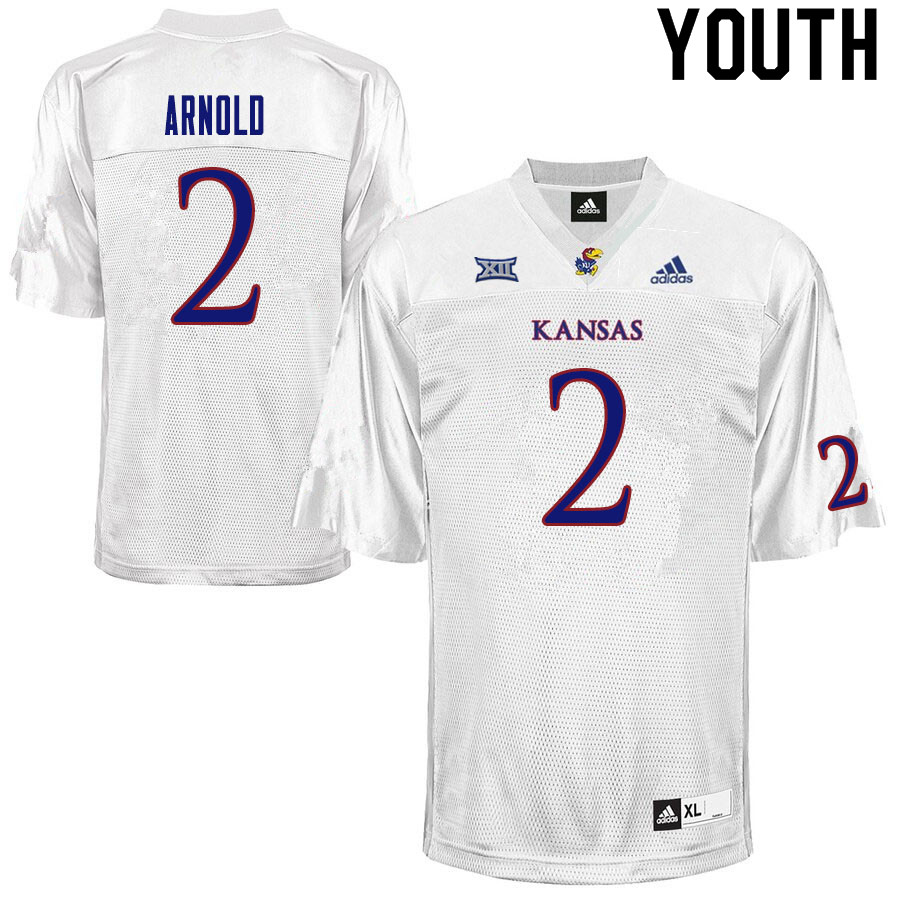 Youth #2 Lawrence Arnold Kansas Jayhawks College Football Jerseys Sale-White - Click Image to Close